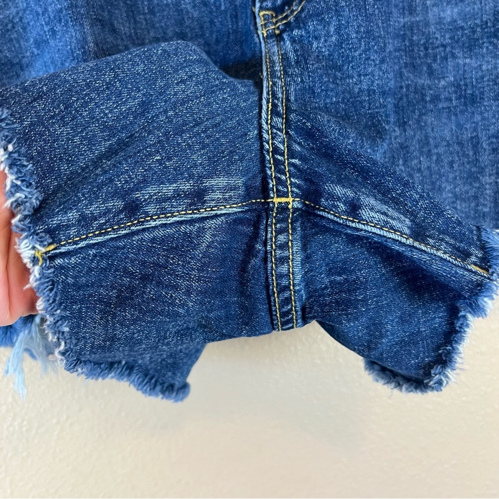 aerie Dark Blue Distressed Denim Jean Shorts - Picture 8 of 12